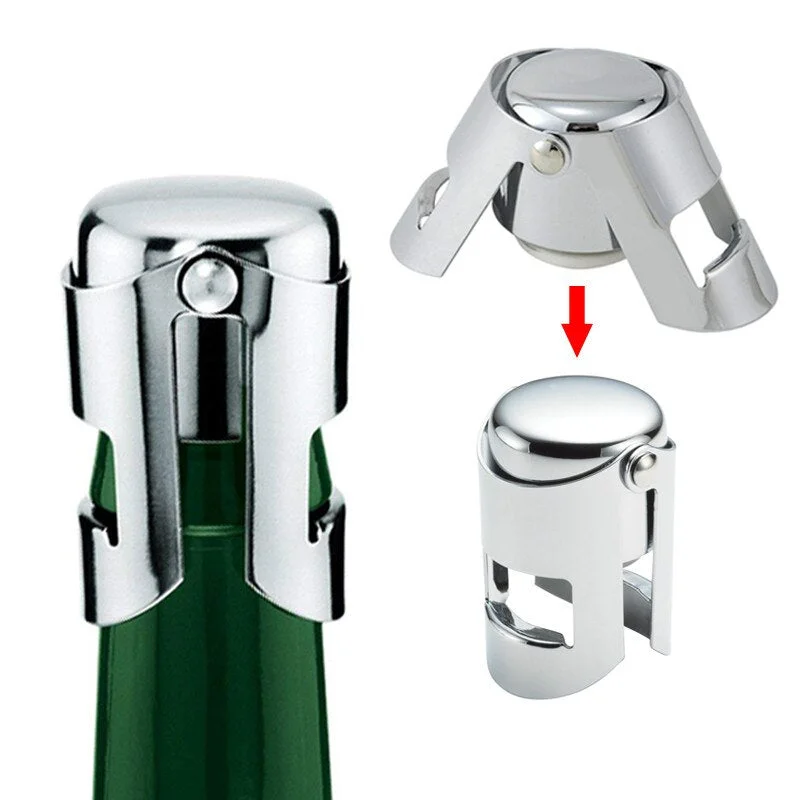 Stainless Steel Champagne Wine Bottle Stopper Portable Sealer Bar Stopper Wine Stopper Sparkling Wine Champagne Cap