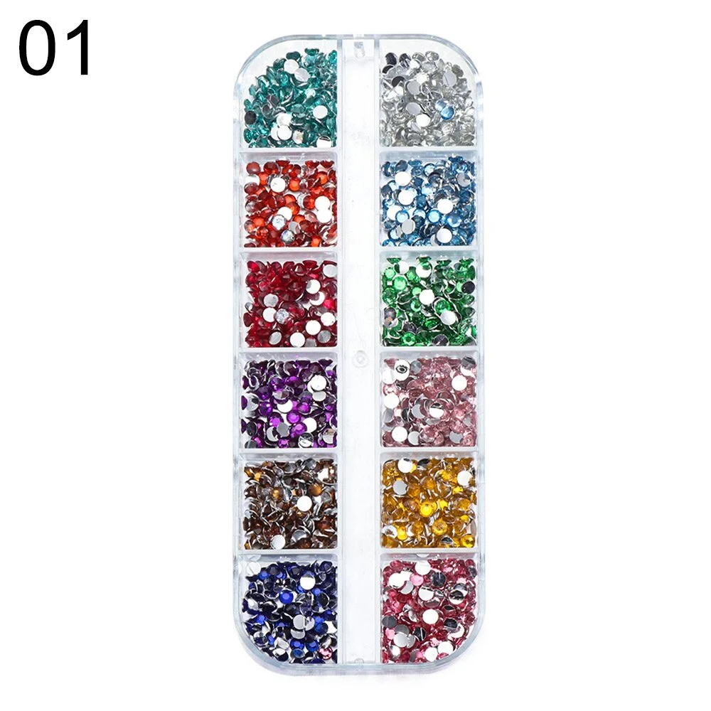 3mm Crystal Nail Stones Flatback Nail Art Rhinestones Jelly Gems Decoration 3D Colorful Beads Design For Manicure Accessories