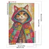 Diamond Painting -DIY Round Drill Cat with a Hat(40x60cm)
