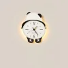 Rocking Panda Decorative Wall Clock 13.8 Inch Modern Wall Clock Large Night Light Wall Clock with Remote Control Battery Powered Large Clock Silent No Ticking