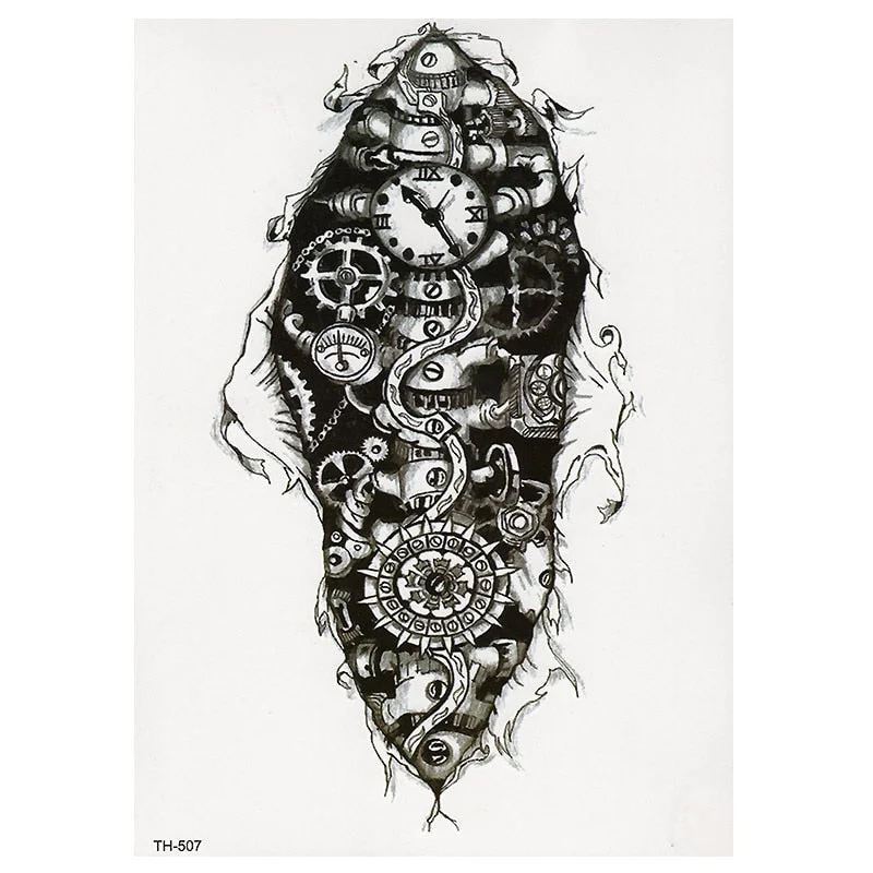 CROWN SKULL SCYTHE DEATH ANGEL WINGS CROSS TEMPORARY TATTOO, CRUCIFIX, BODY ART, MENS, WOMENS