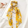10PCS Floral Polka Dot Bowknot Ribbon Hair Band Scrunchies