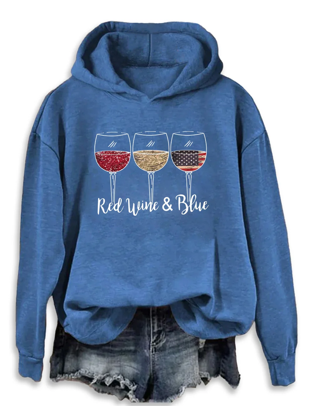 Red Wine and Blue 4th of July Hoodie