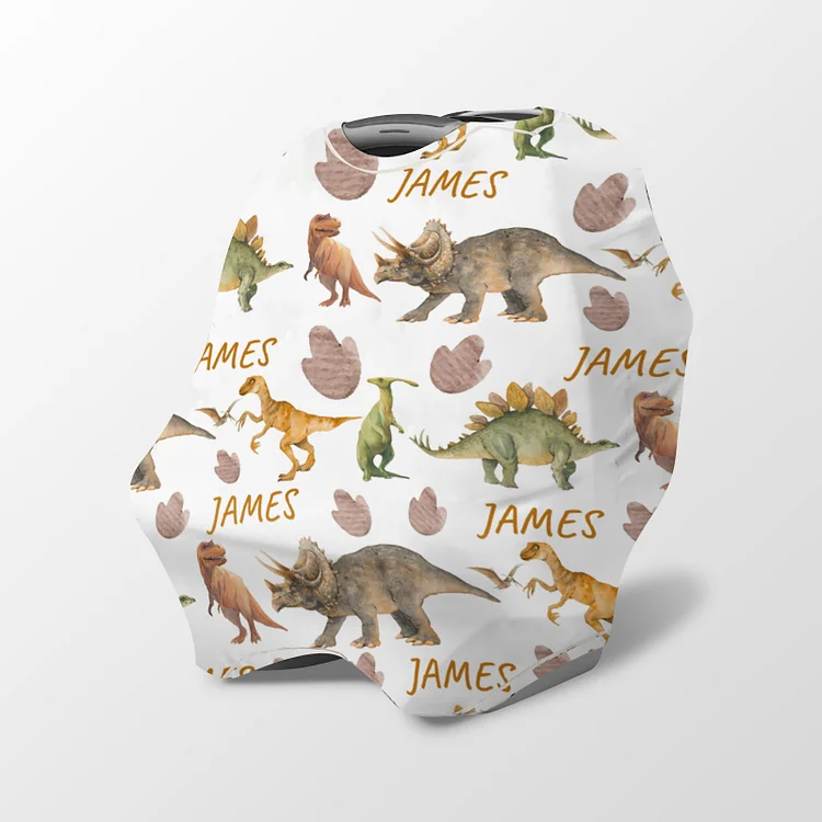 Personalized Dinosaur Baby Car Seat Canopy| Canopyl237
