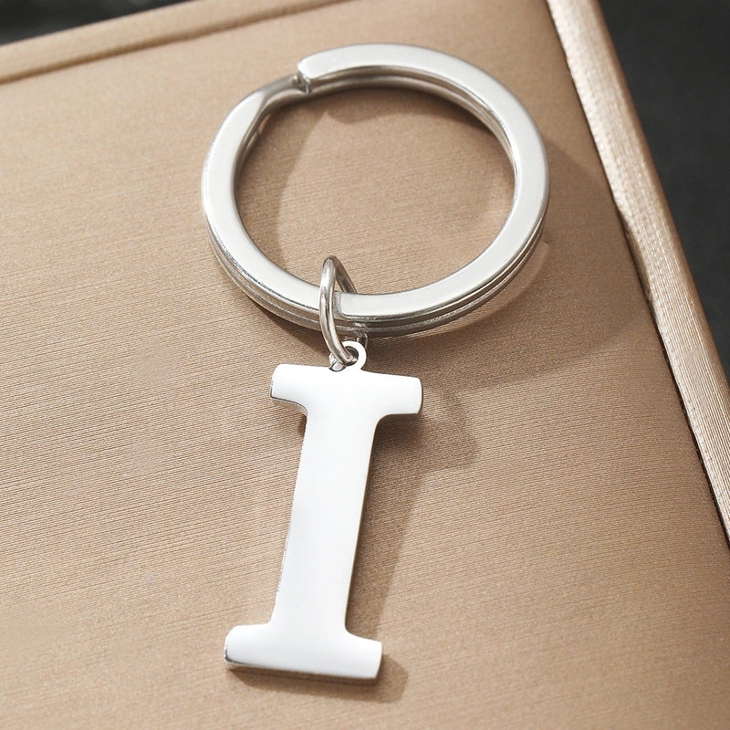 Basic Minimalist Letter 304 Stainless Steel Polishing Unisex Bag Pendant Keychain
