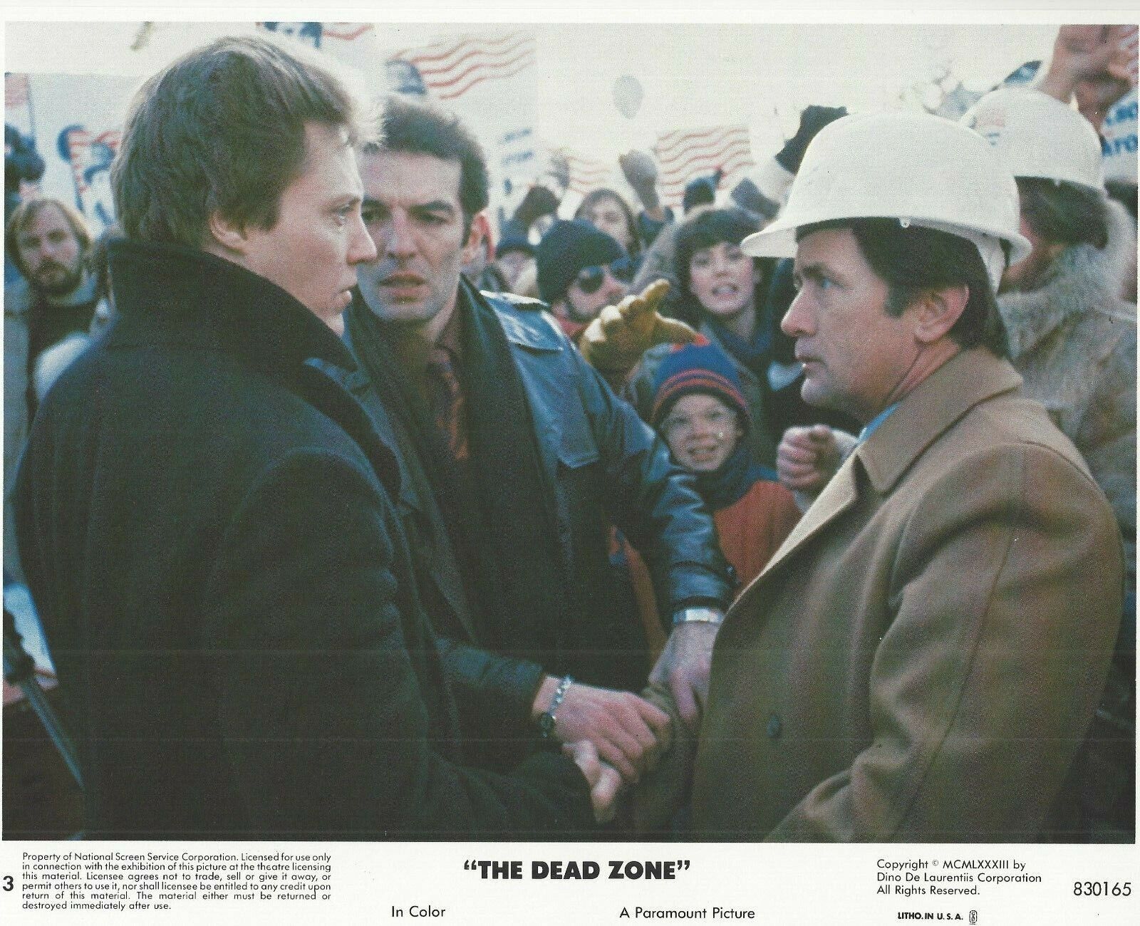 The Dead Zone Original 8x10 Lobby Card Poster Photo Poster painting 1983 #3 Stephen King Walken