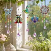 5PCS-1 5D DIY Diamond Painting Wind Chimes Suncatcher Kit Double Sided Diamond Art Kits Suncatcher with Crystal Pendant for Home Wall Window Decor Adults DIY Art Craft