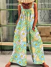 Floral-Print Personality  Losse Sleeves Jumpsuits