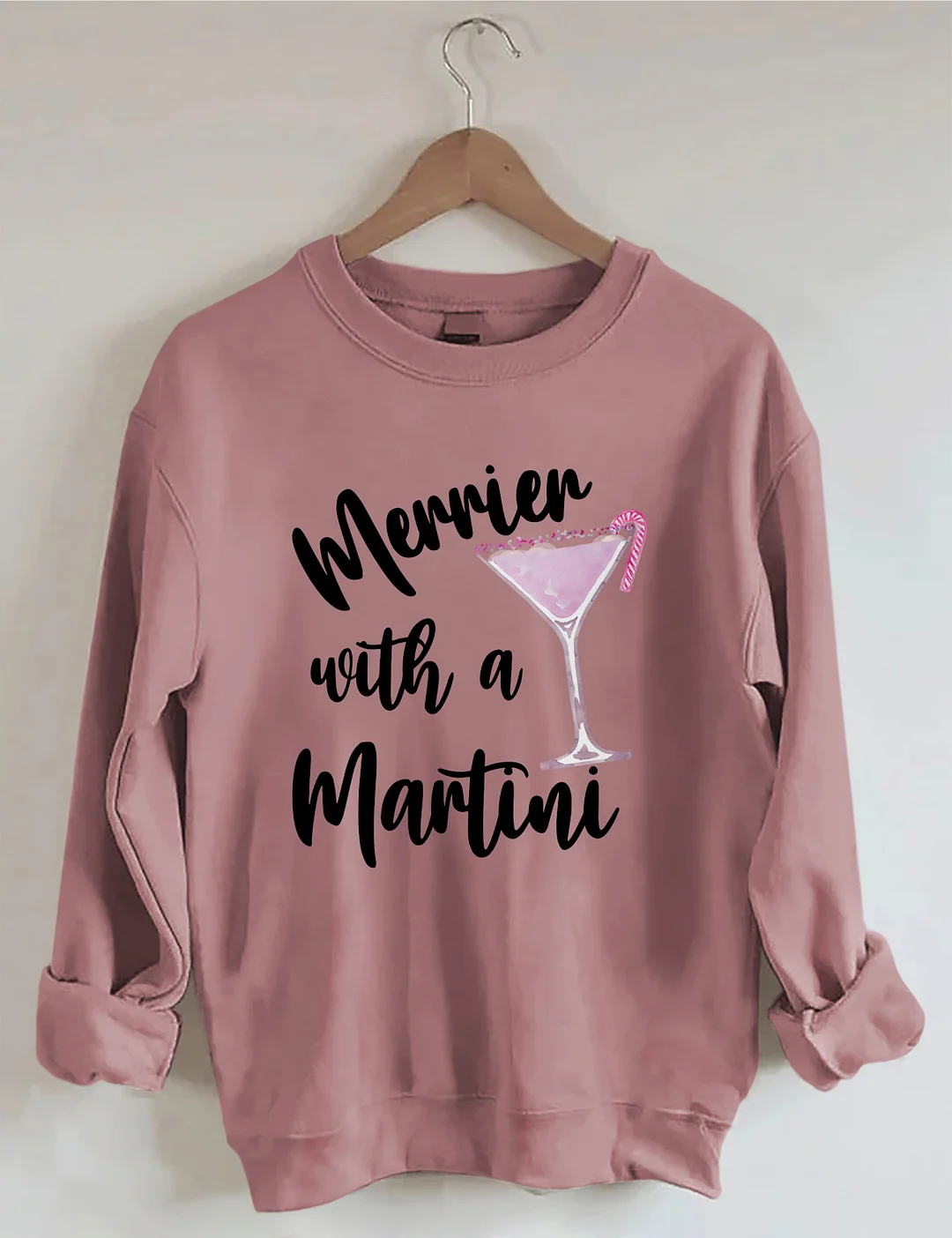 Merrier With A Martini Christmas Sweatshirt