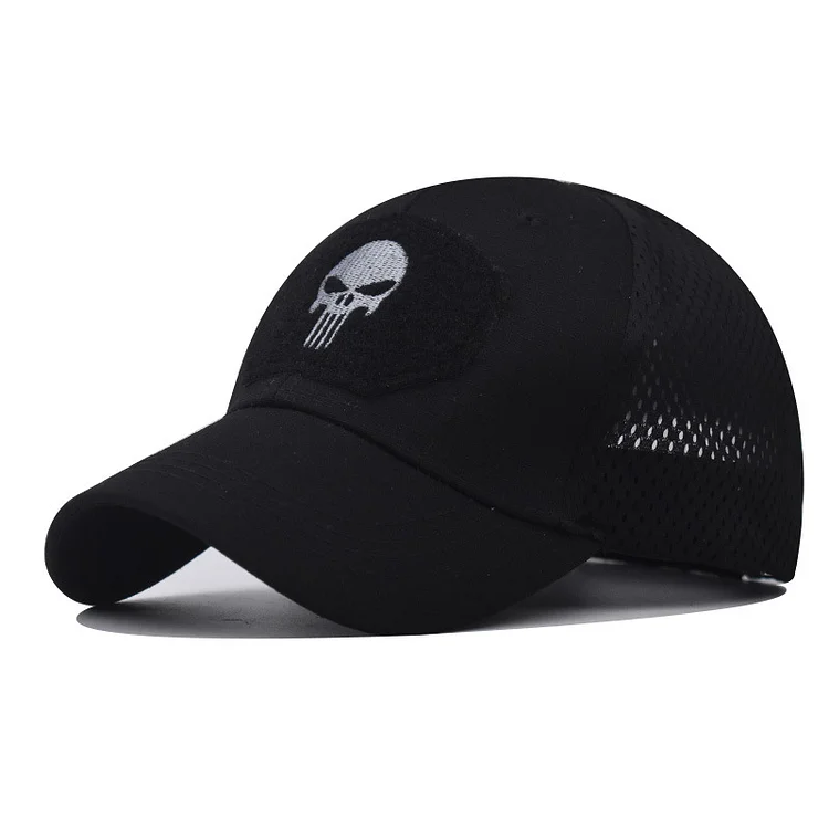 Skull Net Baseball Cap Mens Tactical Operator Cap Fits Outdoor Breathing Cap_ viptrois