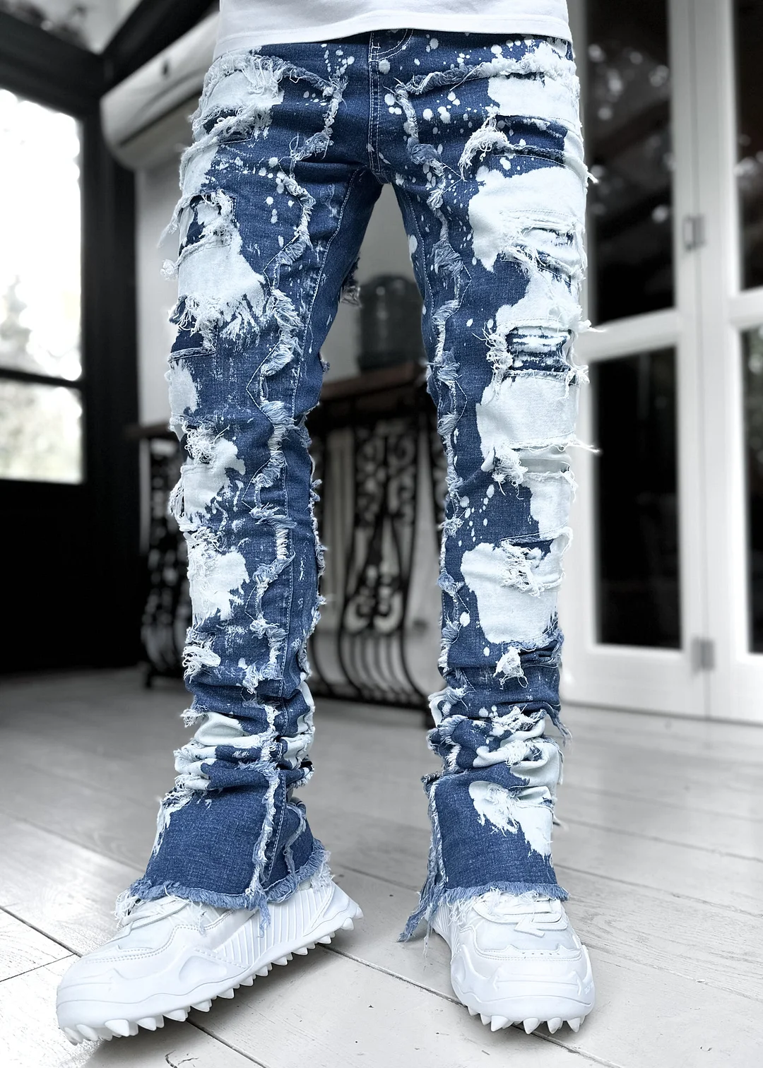 Aqua Blue Bleached Denim