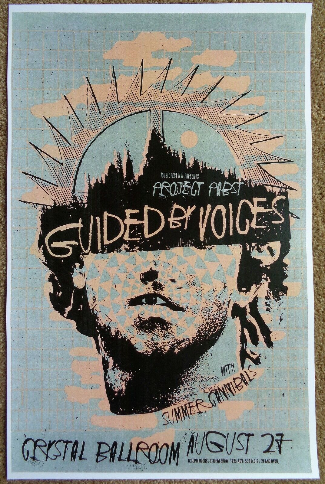 GUIDED BY VOICES 2016 Gig POSTER Portland Oregon ROBERT POLLARD Concert