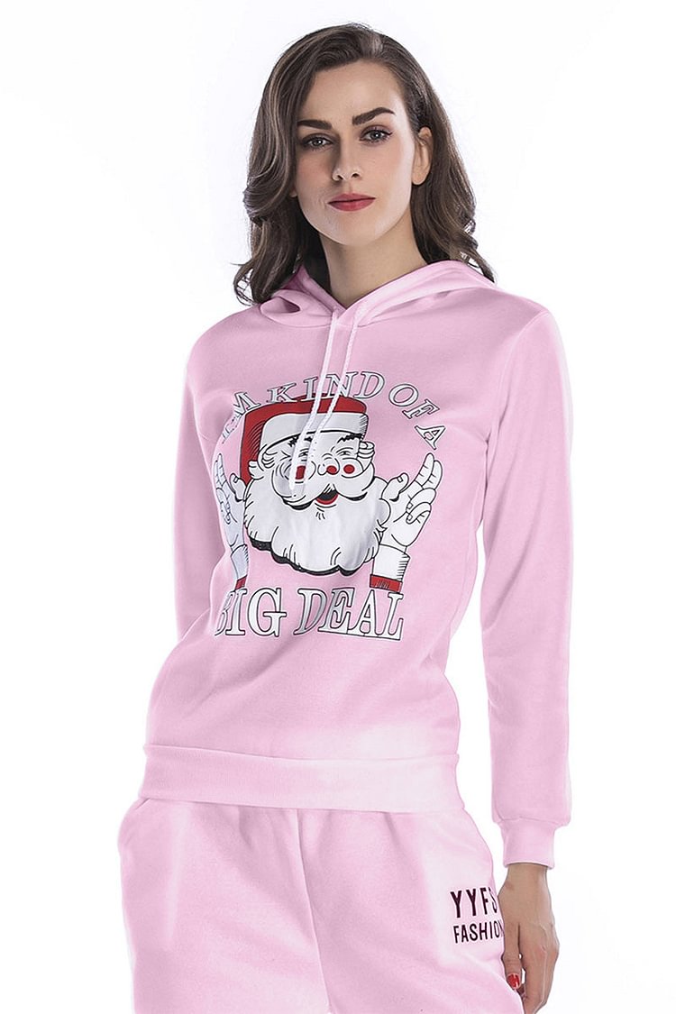 Santa Claus Print Pullover Sweatshirt - Shop Trendy Women's Clothing | LoverChic