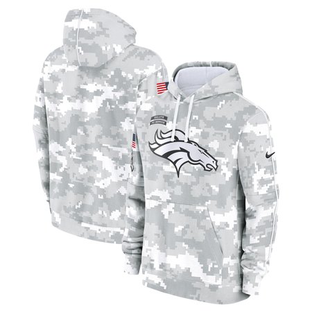 Men's Denver Broncos  Arctic Camo 2024 Salute to Service Club Fleece Pullover Hoodie