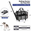 Pet Carrier- Airline Approved Dog Carrier with Wheels: Pet Travel Carrier, Cat Carrier with Telescopic Handle – Ideal for Dogs and Cats Easy to Fold