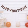 20PCS Retro Brown Beige Orange HAPPY BIRTHDAY Party Wall Hanging Flags