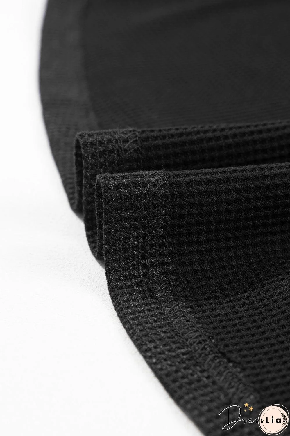 Solid Color Ribbed Knit T-Shirt