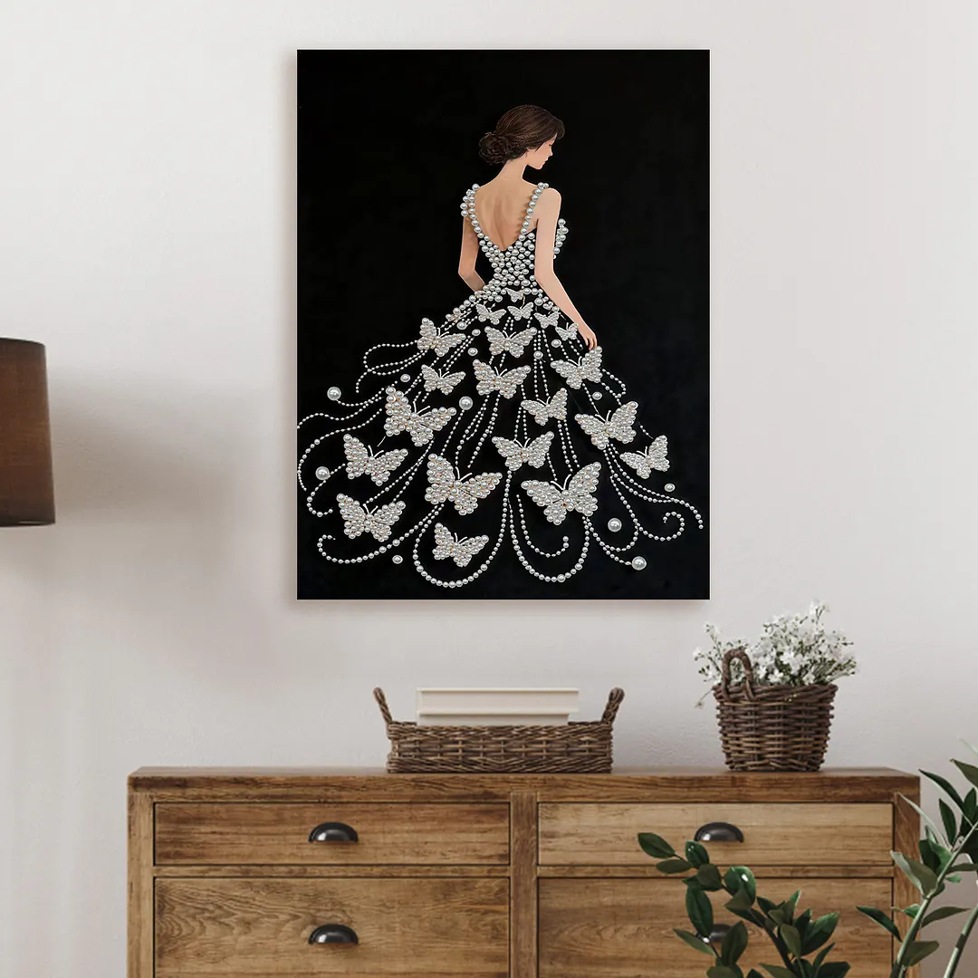 Girls Pearl DIY Diamond Art Kits with Frame 30x40cm for Adults Idea Home Decor