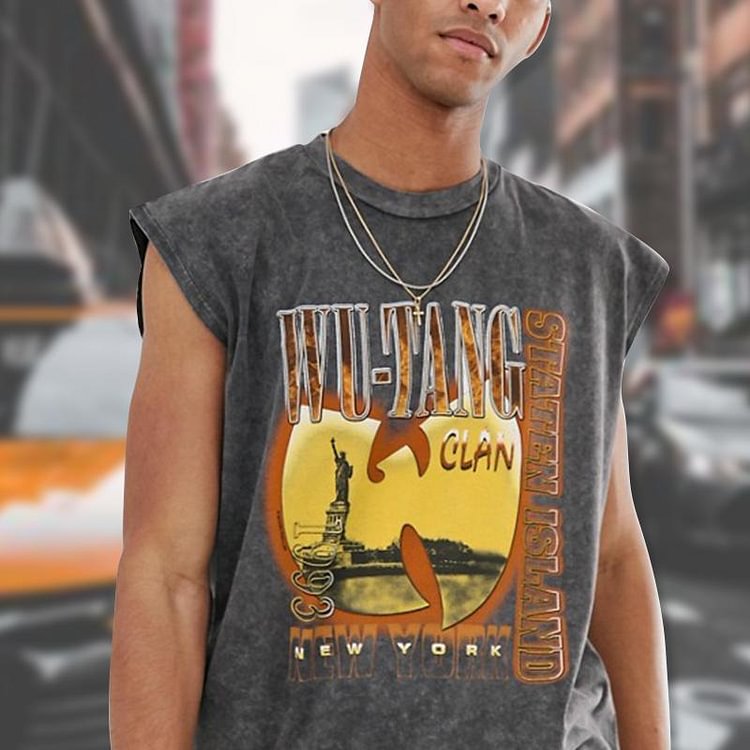 Greek goddess printed letter vest