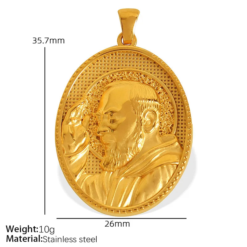 1 Piece 35.7*26mm Titanium Steel Human Virgin Mary Pendant