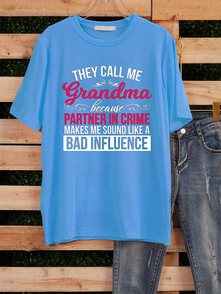 Bestdealfriday They Call Me Grandma Partner In Crime Grandma Tee Shirt Top