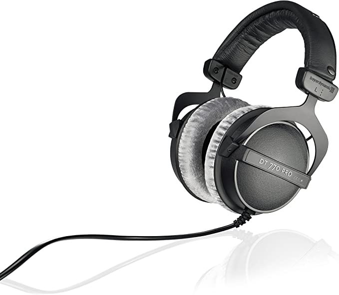 Closed System Studio Monitoring Headphones, Gray, 250 OHM（Low Price - Limited Quantities - Delivered in 5 Days）