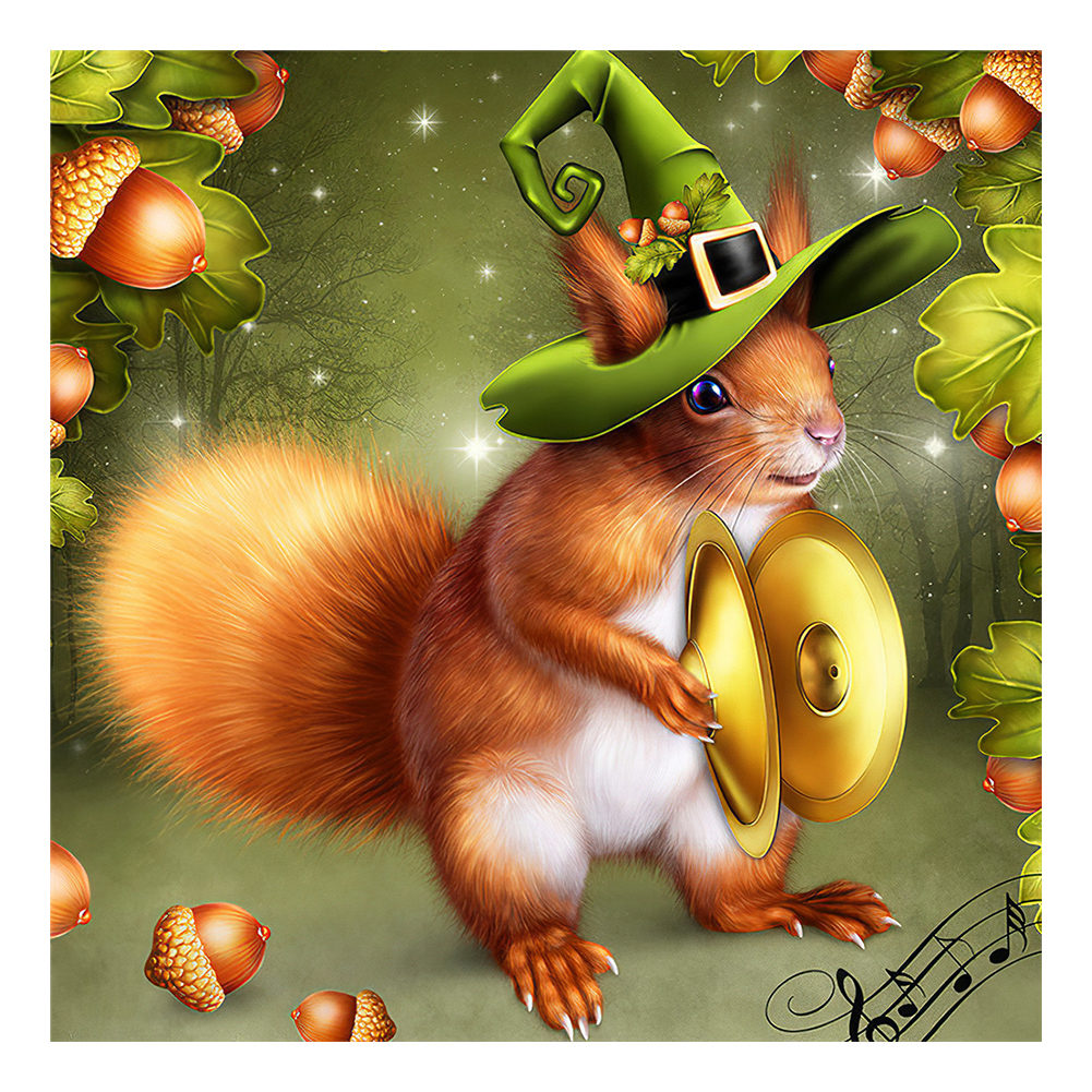 

30*30CM - Round Drill Diamond Painting - Cute Squirrel, 501 Original