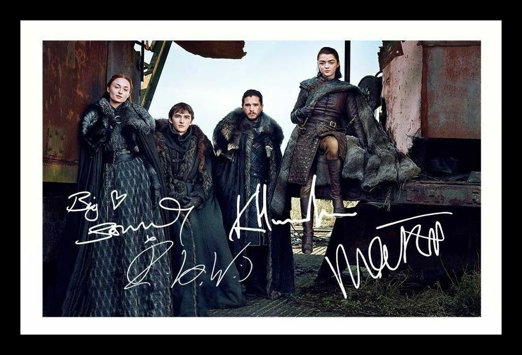 Game Of Thrones Cast Of 4 Autograph Signed & Framed Photo Poster painting