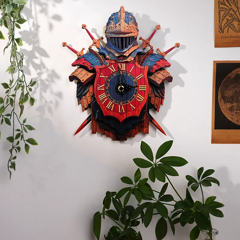 Knight&rsquo;s Shield Timepiece Wooden Clock Puzzle