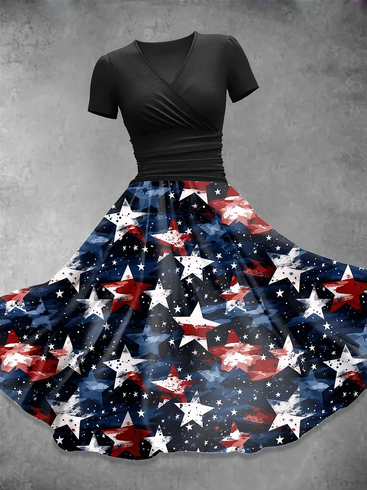 Independence Day  Art  Print Casual Dress