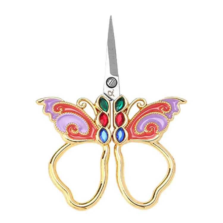 Vintage Embroidery Scissors with Rhinestones Butterfly Shape Needlework Scissors gbfke