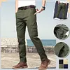 Pantaloni cargo da uomo a gamba dritta elastica ampia