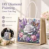 DIY Rose 5D Diamond Painting Linen Tote Bag