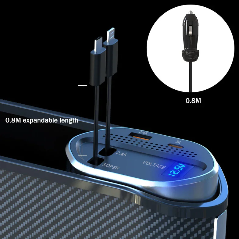 Super Fast Charging Car Charger Car Seat Seam Multifunctional Storage Box