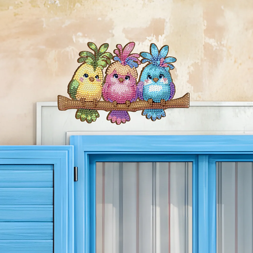 2Pcs Bird On A Branch Diamond Painting Door Corner Sign Diamond Door Frame Decor