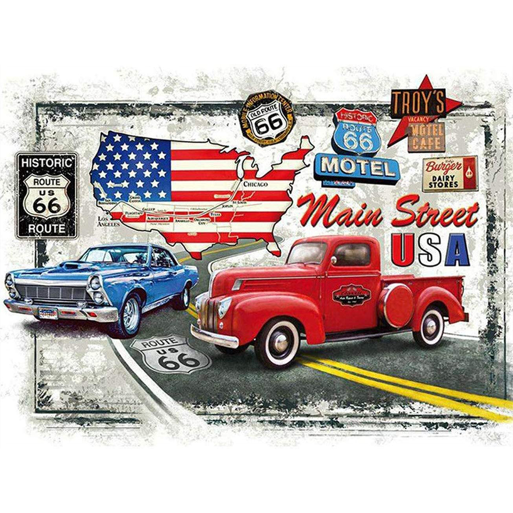 

(Multi-Size) The Mystery of Highway 66 - Round/Square Drill Diamond Painting - 30*40CM, Square diamond, 501 Original