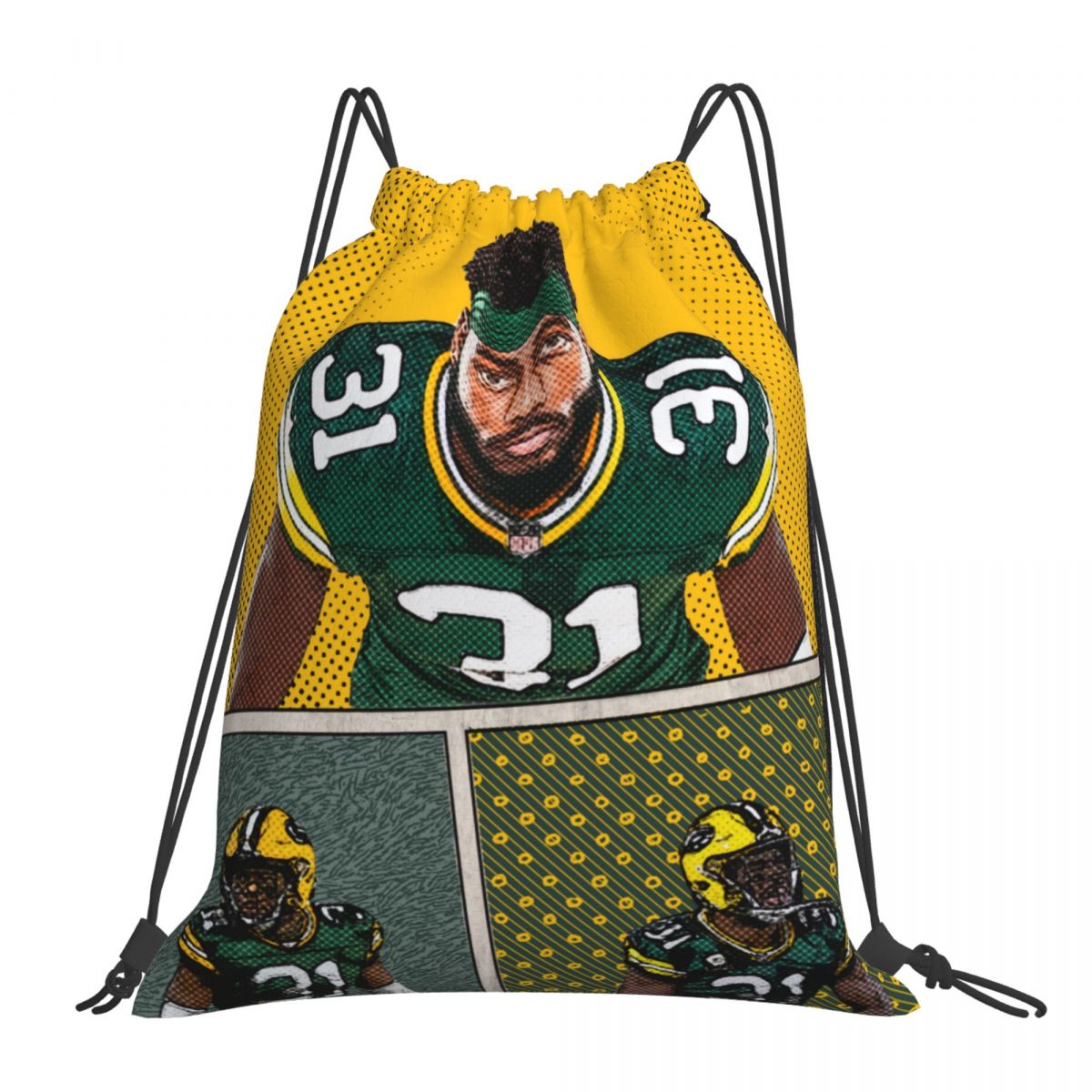 Green Bay Packers Adrian Amos Drawstring Bags for School Gym