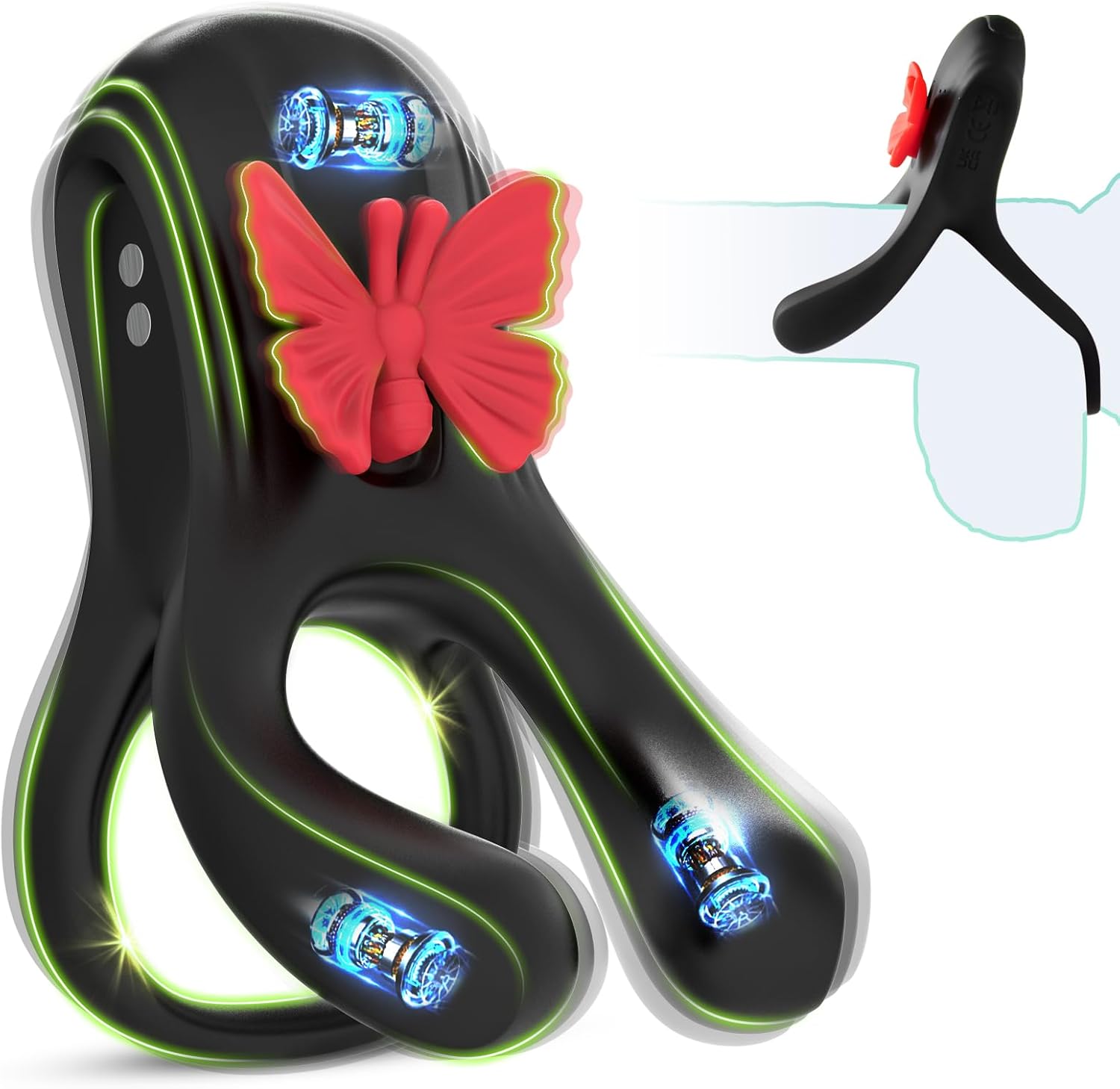 Butterfly 3-in-1 Vibrating Cock Ring Stimulator 