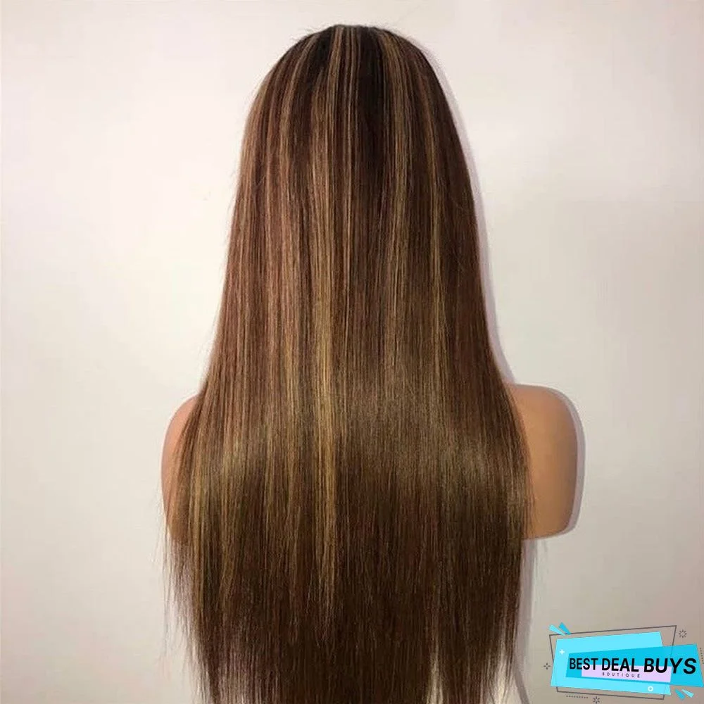 New Wig Women's European and American Gradient Long Straight Hair Chemical Fiber High Temperature Silk Headgear