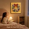DIY Christmas Pearl Painting Lighted Wall Art ,Diamond Painting LED Picture with Inner Frame, Handmade Beaded Christmas Decor with Warm Glow Lights, Holiday Home Decoration Gift for Living Room Bedroom