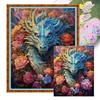 >SALE<Full Embroidery Eco-cotton Thread 11CT Print Flower Dragon Cross Stitch 50x60cm