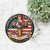 Diamond Painting Single-Sided Acrylic God Bless America - Cross Hanging Pendant Sun Catcher for Home Garden Wall Door
