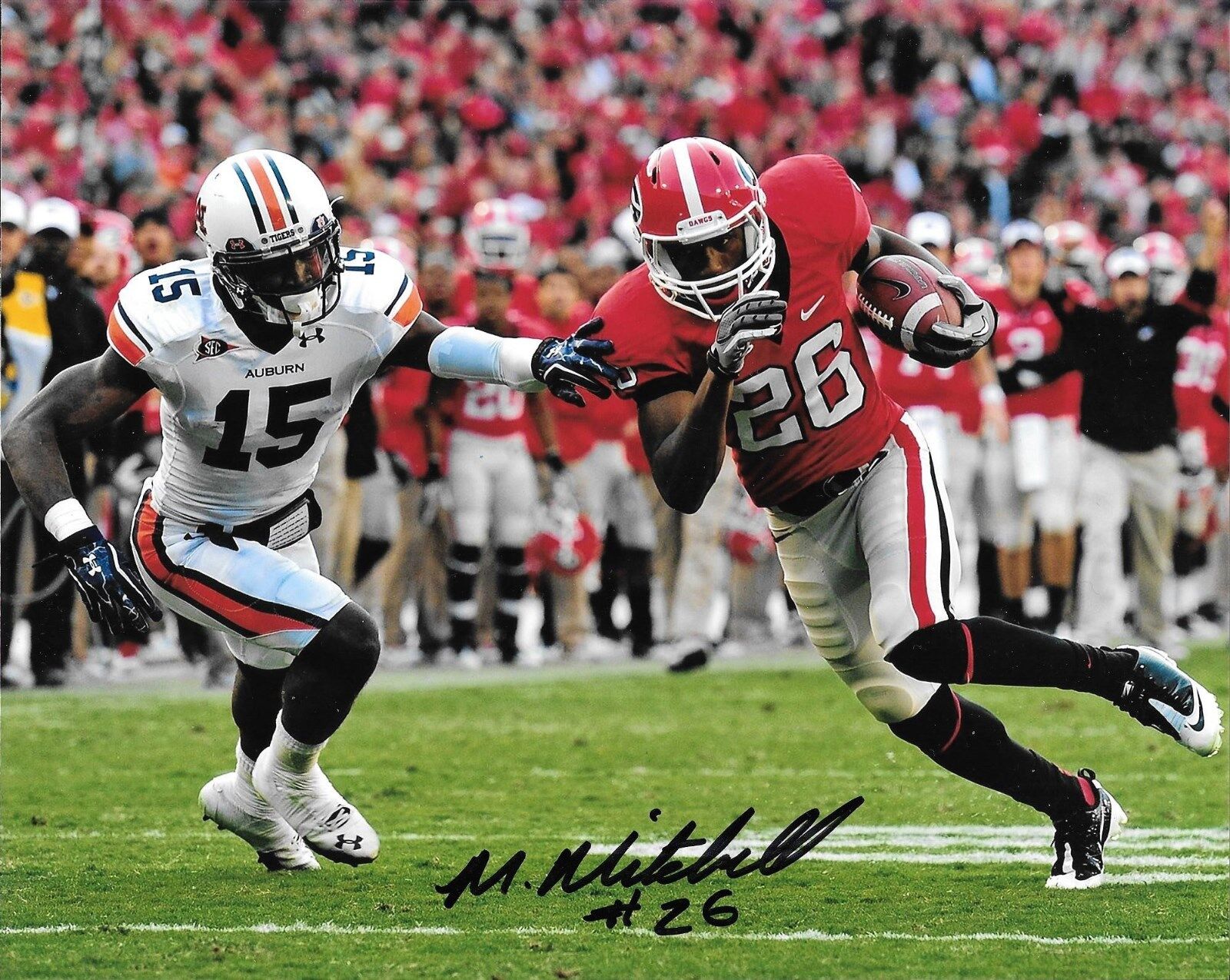 MALCOLM MITCHELL HAND SIGNED GEORGIA BULLDOGS 8X10 Photo Poster painting W/COA UGA