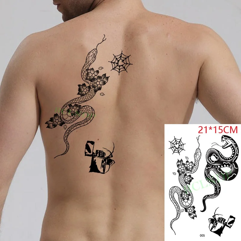 Waterproof Temporary Tattoo Stickers on Body Tribal Totem Fake Tatto Flash Tatoo Back Leg Arm belly big size for Women Men girl