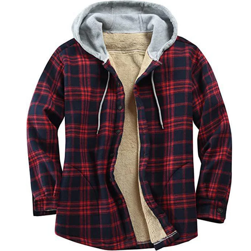 Men's Lined Hooded Flannel Jacket
