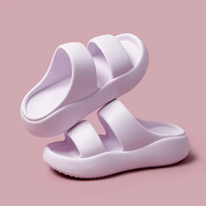 Zhungei Thick Bottom Cloud Slippers Women Comfort Soft Sole Eva Platform Sandals Woman Summer Double Strap Non Slip Beach Slippers