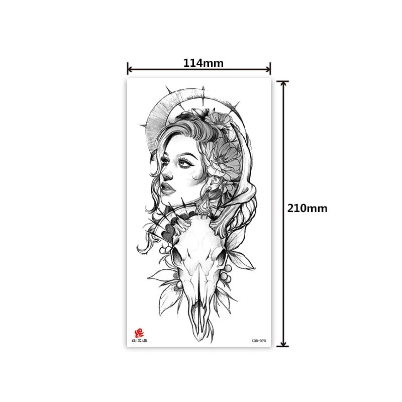 Half-arm waterproof tattoo stickers arm fierce wolf head animal arm lasting cross-border European and American tattoo stickers