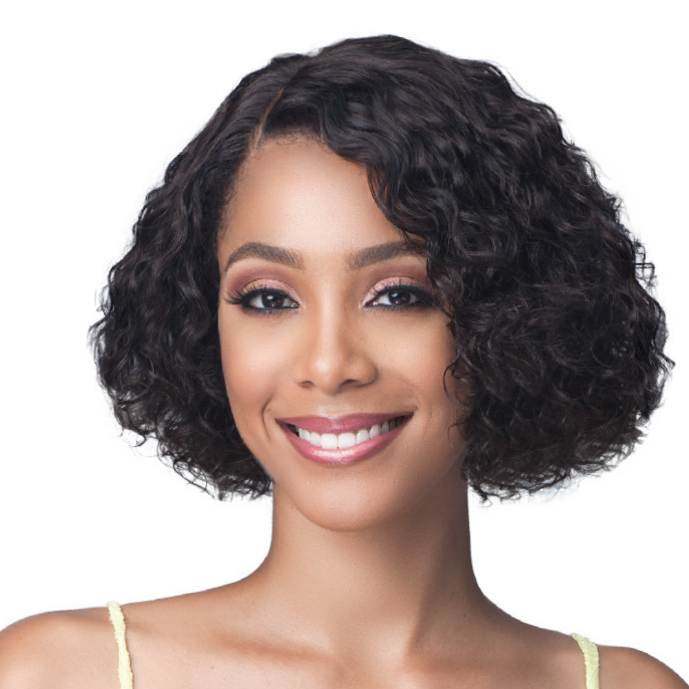 Bobbi Boss 100% Unprocessed Human Hair Lace Front Wig - MHLF421 Water Curl 10"