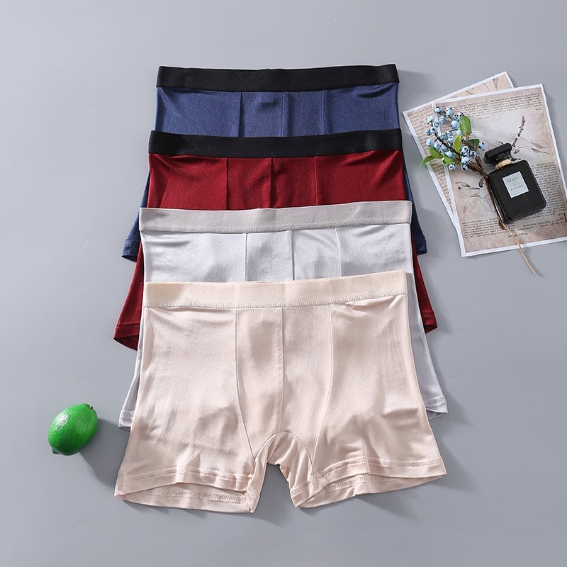 Lot de 4 boxers en soie style confortable et élastique 2