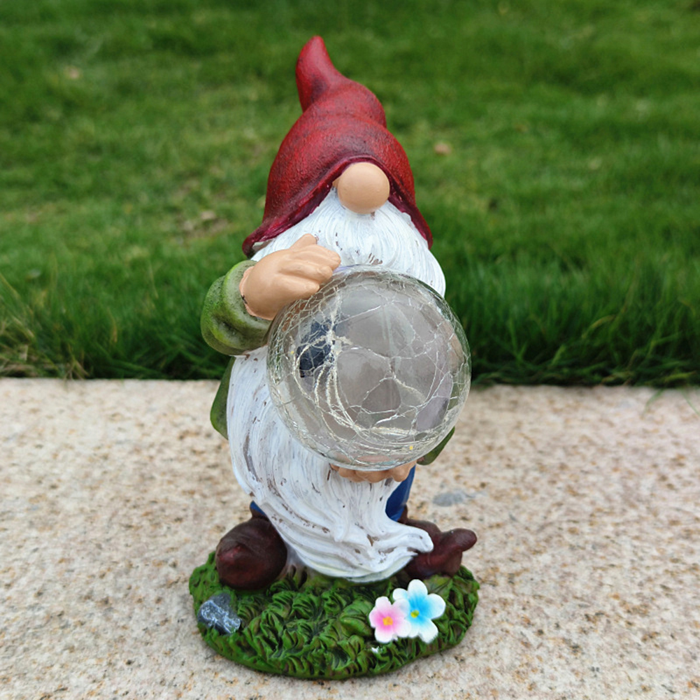 

Resin Gnome Figure Solar Elf Sculpture Crafts -Solar Light, 501 Original